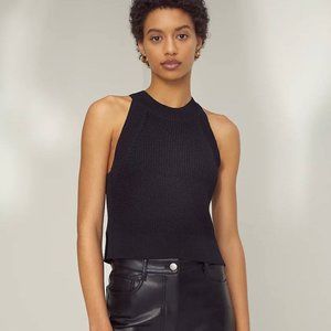 Rachel Roy High Neck Ribbed Tank